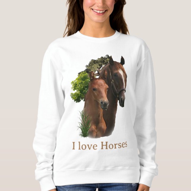 I kärlek Horses T Shirt (Framsida)