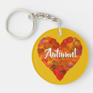 I Kärlek Höst, fetstil - Röda Aspen Löv Heart 1