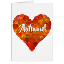I Kärlek Höst, fetstil - Röda Aspen Löv Heart 1