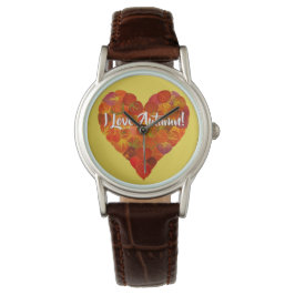 I Kärlek Höst!—Red Aspen Löv Heart 1! Armbandsur