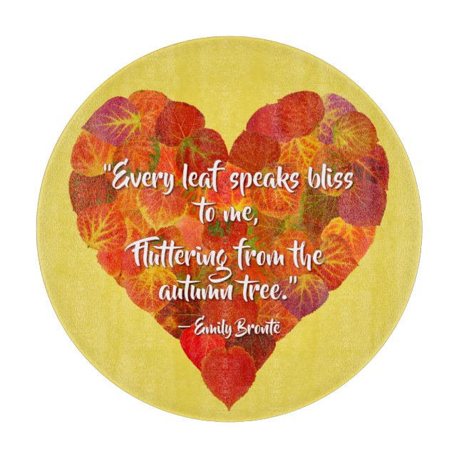 I Kärlek Höst—Red Aspen Löv Heart 1, Brontë Quote (Framsidan)