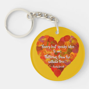 I Kärlek Höst—Red Aspen Löv Heart 1, Brontë Quote