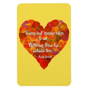 I Kärlek Höst—Red Aspen Löv Heart 1, Brontë Quote Magnet