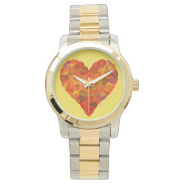 I Kärlek Höst, subtil - Red Aspen Löv Heart 1 Armbandsur