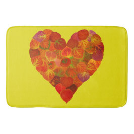 I Kärlek Höst, subtil - Red Aspen Löv Heart 1 Badrumsmatta