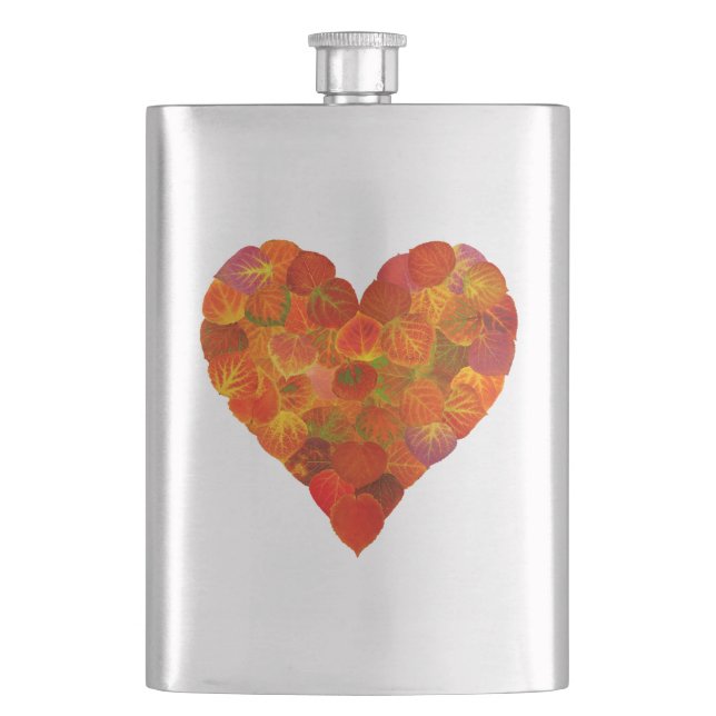 I Kärlek Höst, subtil - Red Aspen Löv Heart 1 Fickplunta (Framsidan)