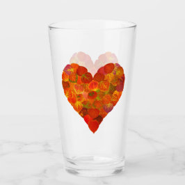 I Kärlek Höst, subtil - Red Aspen Löv Heart 1 Glaskopp