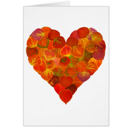 I Kärlek Höst, subtil - Red Aspen Löv Heart 1 Hälsningskort