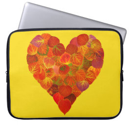 I Kärlek Höst, subtil - Red Aspen Löv Heart 1 Laptop Fodral