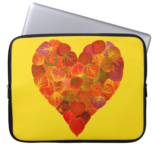 I Kärlek Höst, subtil - Red Aspen Löv Heart 1 Laptop Fodral (Framsidan)