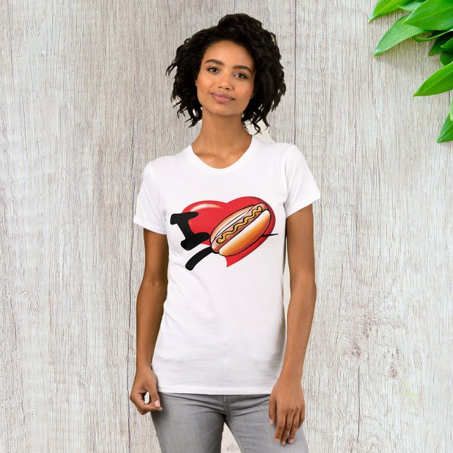 I Kärlek Hotdog Womens T-Shirt (Skapare uppladdad)
