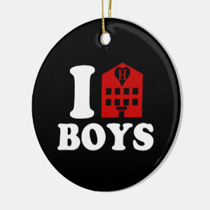 I Kärlek Hotel Boys Julgransprydnad Keramik