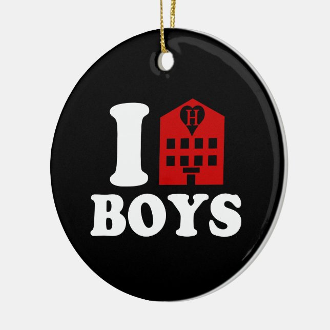 I Kärlek Hotel Boys Julgransprydnad Keramik (Vänster)
