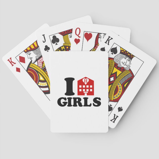 I Kärlek Hotel Girls Kortlek (Baksidan)
