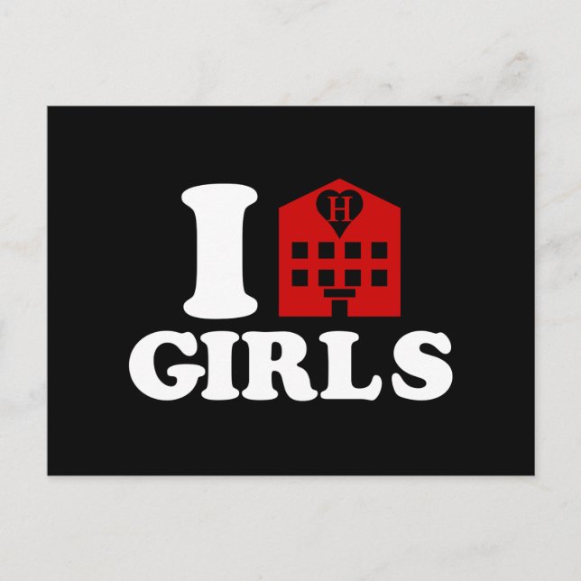 I Kärlek Hotel Girls Vykort (Framsida)