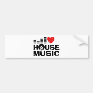I Kärlek House Music Bildekal