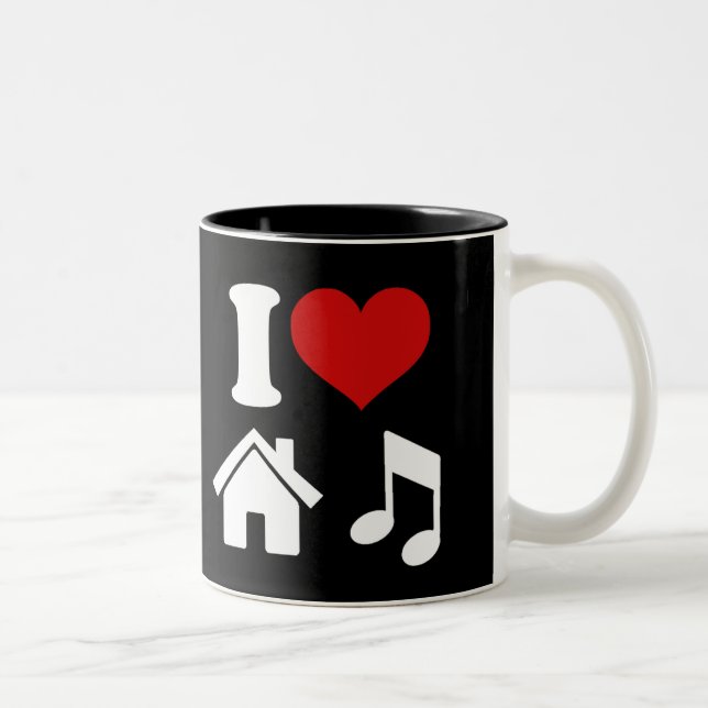 I Kärlek House Music Coffee Mugg | Ibiza Party Dan (Höger)