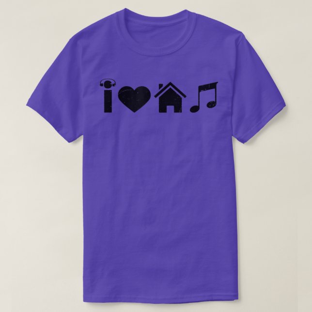 I Kärlek House Music Design Techno House T Shirt (Design framsida)