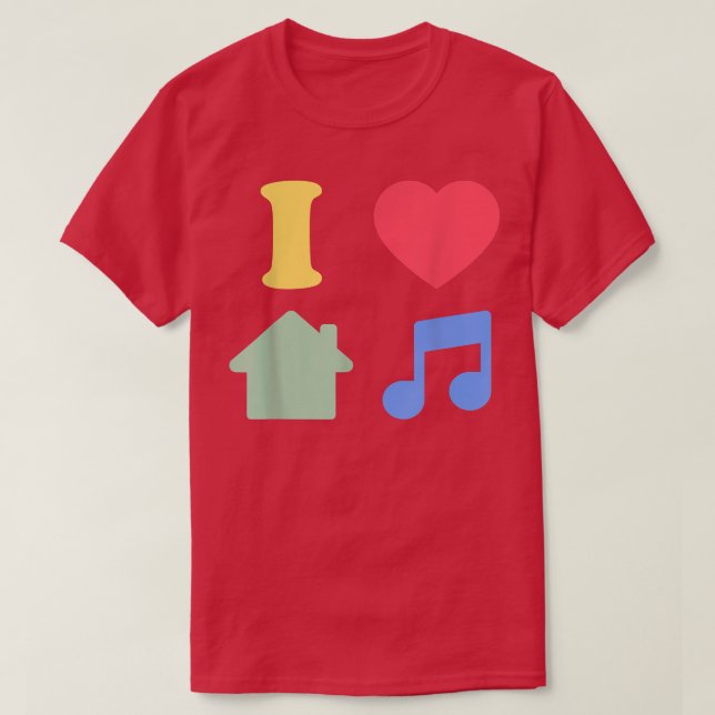 I Kärlek House Music - Edm Dj 1284 T Shirt (Design framsida)