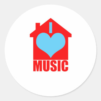 I Kärlek House Music - Heart House Runt Klistermärke