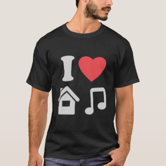 I Kärlek House Music I Heart House Music Funny T Shirt