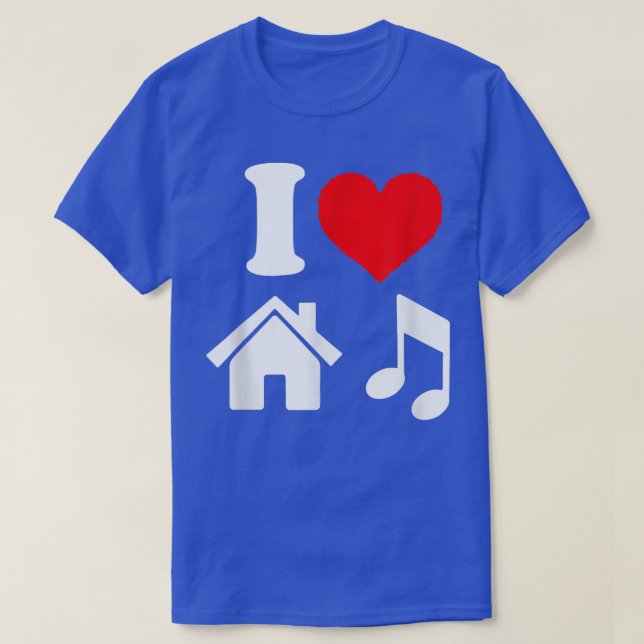 I Kärlek House Music i hjärt-husmusikens T-skjorta T Shirt (Design framsida)