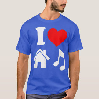 I Kärlek House Music i hjärt-husmusikens T-skjorta T Shirt