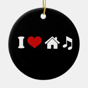 I Kärlek House Music Julgransprydnad Keramik