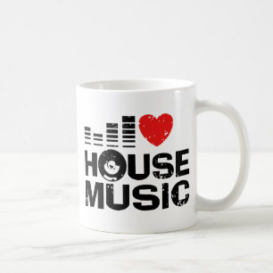 I Kärlek House Music Kaffemugg