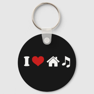 I Kärlek House Music Keychain Ibiza Dancing Gift Nyckelring