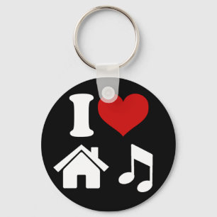 I Kärlek House Music Keychain Nyckelring