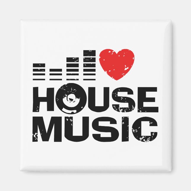 I Kärlek House Music Magnet (Framsidan)