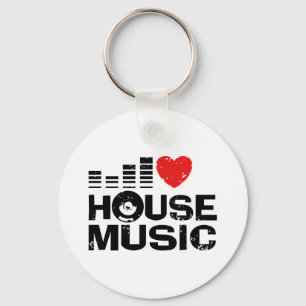 I Kärlek House Music Nyckelring
