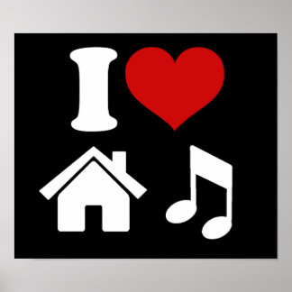 I Kärlek House Music Poster | Ibiza Dancing Party