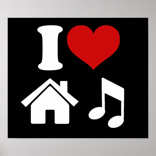 I Kärlek House Music Poster | Ibiza Dancing Party (Framsidan)