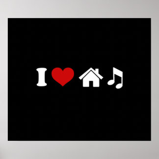 I Kärlek House Music Poster | Ibiza Party Dancing