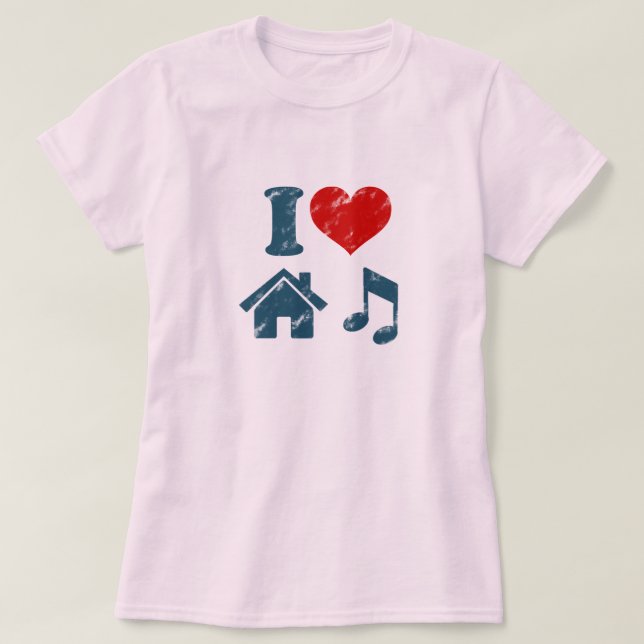 I Kärlek House Music T-Shirt (Design framsida)