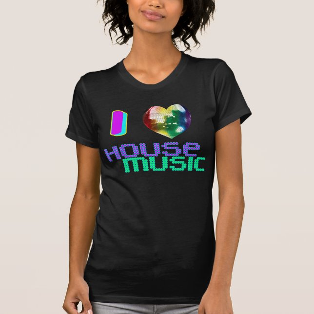 I Kärlek House Music T Shirt (Framsida)