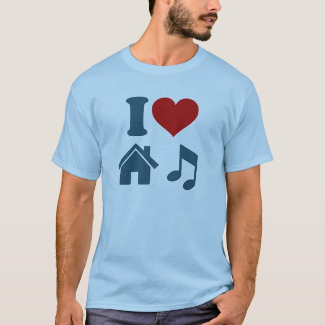 I Kärlek House Music T-Shirt | Dance Ibiza DJ Gift (Framsida)