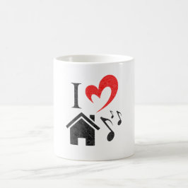 I Kärlek House Music Valentines day Kaffemugg