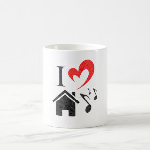 I Kärlek House Music Valentines day Kaffemugg