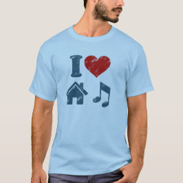 I Kärlek House Music Vintage T-Shirt | Musikgåvor