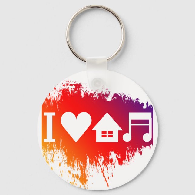 I kärlek house musik nyckelring (Framsida)