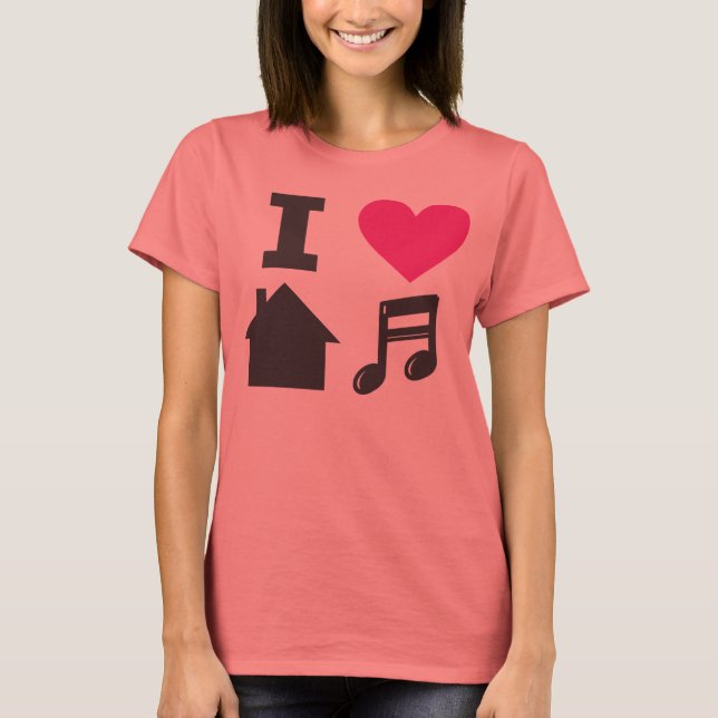 I kärlek house musik tee shirt (Framsida)