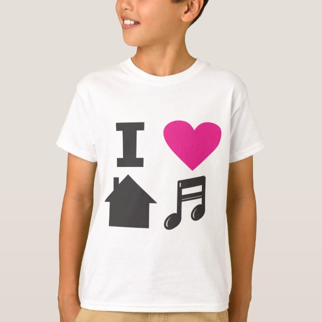 I kärlek house musik tee shirt (Framsida)