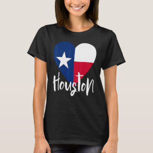 I Kärlek Houston Texas Tx Flagga Lonestar Heart T Shirt