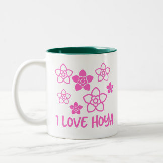 I Kärlek Hoya Shock rosa Blommigt Plant Collector Två-Tonad Mugg