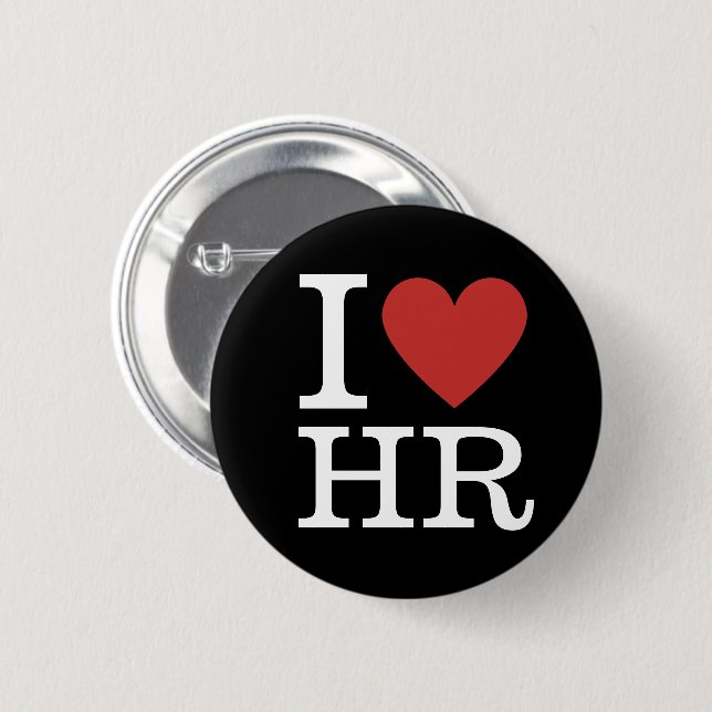I ❤️ Kärlek HR - HR-avdelningen - PIN-knapp Knapp (Framsida & baksida)