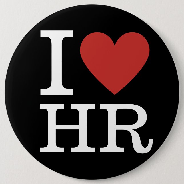 I ❤️ Kärlek HR Pin Button - HR Department/Personal Knapp (Framsida)