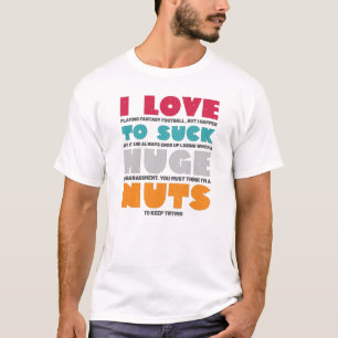 I Kärlek Huge Nöt Funny Fantasy-fotboll T Shirt